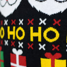 Organic Cotton Men's Christmas Jumper with Santa, Gifts and Snowmen detail