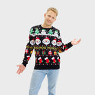 Organic Cotton Snowmen Mens Christmas Jumper Santa Gifts 
