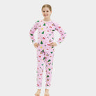 Pink Christmas Pyjama for Children with Christmas Motifs
