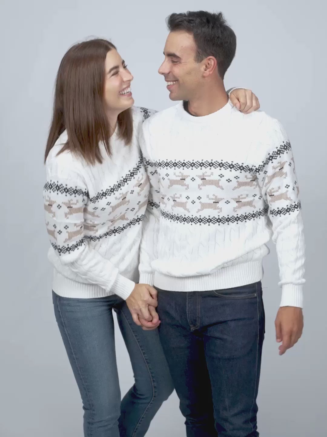 Alaska Classy White Womens and Mens Christmas Jumper