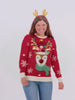 LED light-up Womens and Mens Christmas Jumper Sparkling Sequin Reindeer
