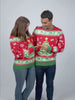 Red LED light-up Womens and Mens Christmas Jumper with Christmas Tree