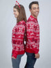 Classic Red Womens and Mens Christmas Jumper with Polar Stars