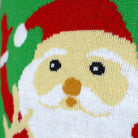 Red Women's Christmas Jumper with Santa and Reindeer Greeting detail