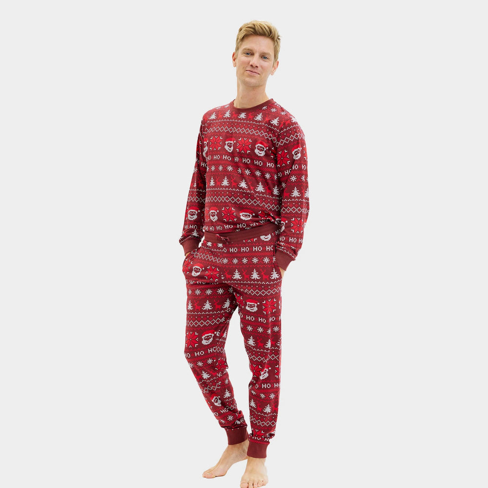 Red Christmas Pyjama for Men Ho Ho Ho
