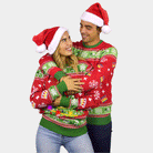 Red LED light-up Womens Mens Christmas Jumper with Christmas Tree
