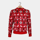 Red Men's Christmas Jumper with Reindeers, Trees and Polar Star