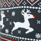 Reindeers Turtleneck Organic Cotton Womens Grey Christmas Jumper 
