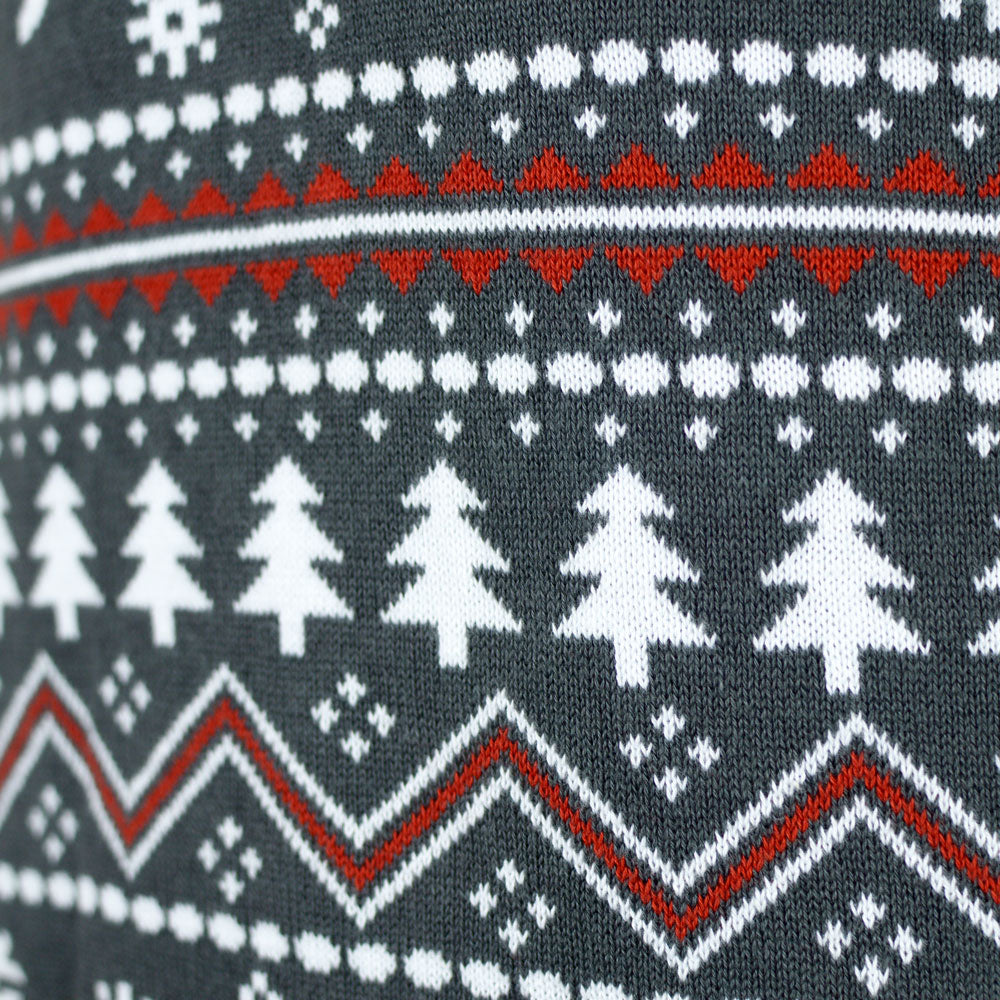 Turtleneck Organic Cotton Mens Grey Christmas Jumper 

