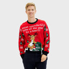 Womens Christmas Jumper with Reindeer Mens Beer Opener
