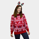 Classic Red Boys and Girls Christmas Jumper with Polar Stars Womens
