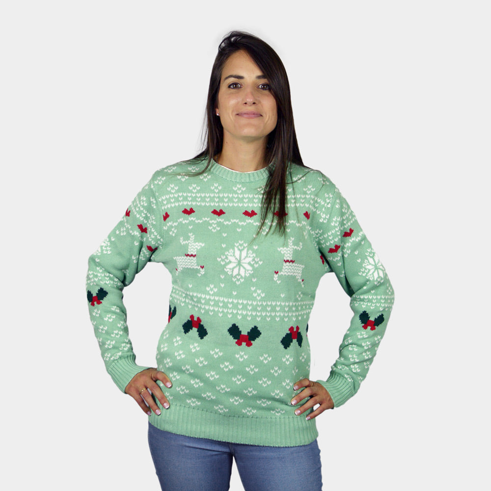 Womens Green Sweet Mens Christmas Jumper
