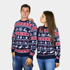 Red and Blue Strips Mens and Womens Christmas Jumper
