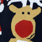 Blue Christmas Jumper with Santa and Rudolph Detail