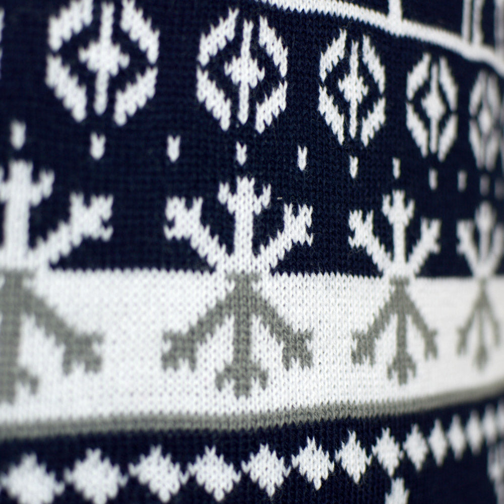 Christmas Jumper with Reindeers and Trees Strips Detail