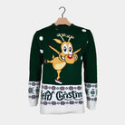 Green Christmas Jumper with skating Reindeer