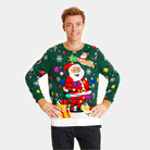 LED light-up Christmas Jumper Santa Claus in a mess Mens