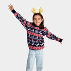 Red and Blue Strips Family Christmas Jumper Kids