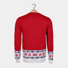 Red Boys and Girls Christmas Jumper with Reindeer and Snow Back