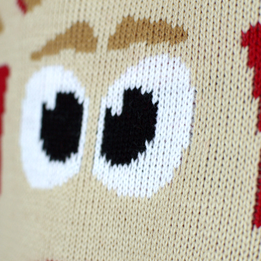 Red Boys and Girls Christmas Jumper with Reindeer and Snow Detail